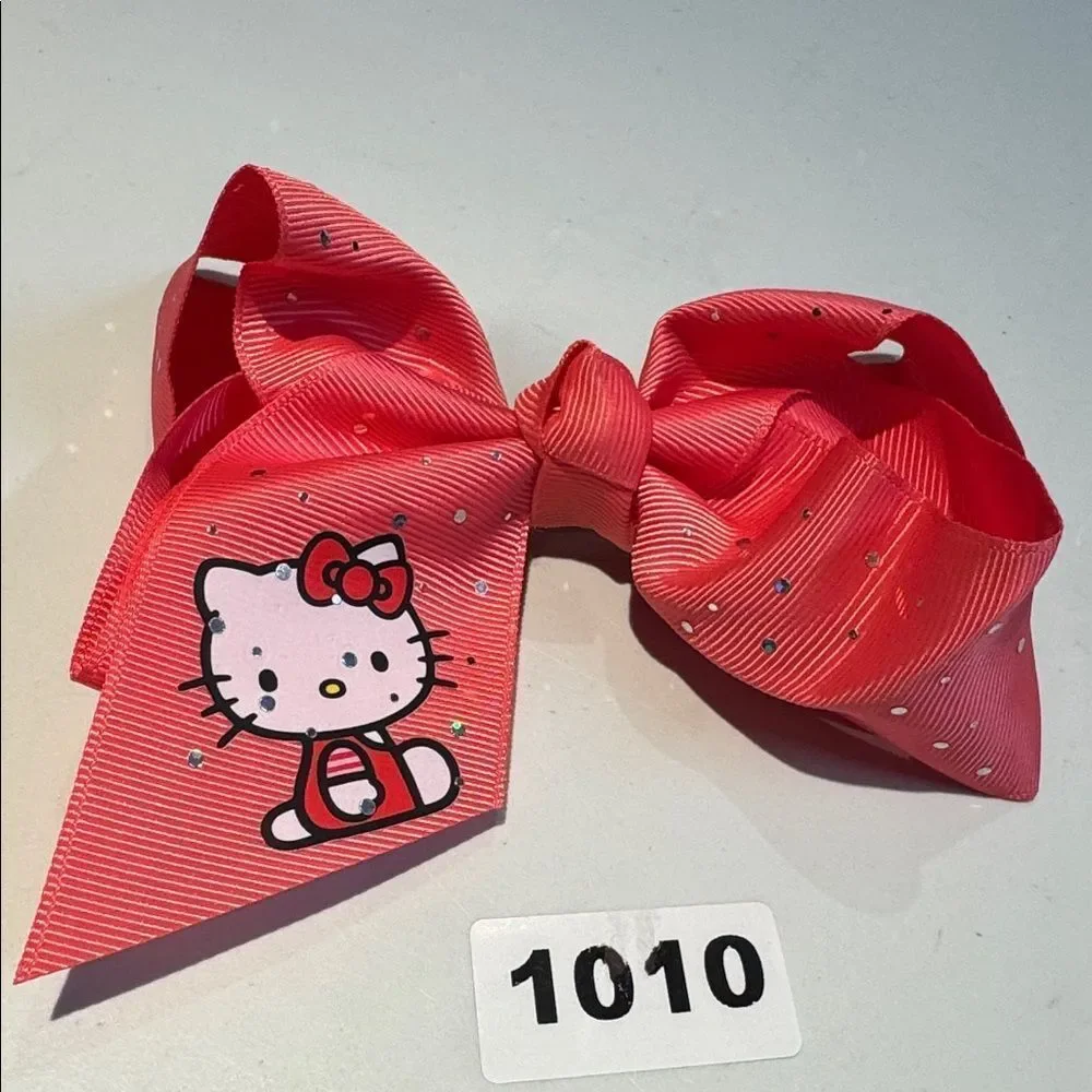 1010‎ Salmon  Hello Kitty Hair Bow Alligator Clip